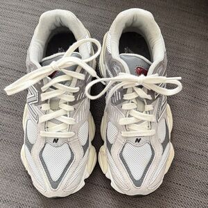 New Balance 9060 White and Gray Athletic Shoes